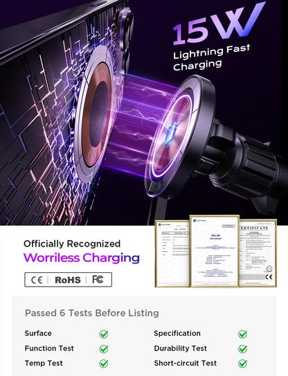 LISEN MagSafe 15W Wireless Car Charger Mount - Small Enterprise