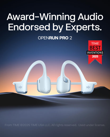 SHOKZ New OpenRun Pro 2- Bone Conduction Headphones, Open-Ear Bluetooth Wireless Sport Earphones for Running, Workouts - Sweat Resistant, Secure Comfortable Fit -Deep Bass, Smart Mic, Reflective Strip