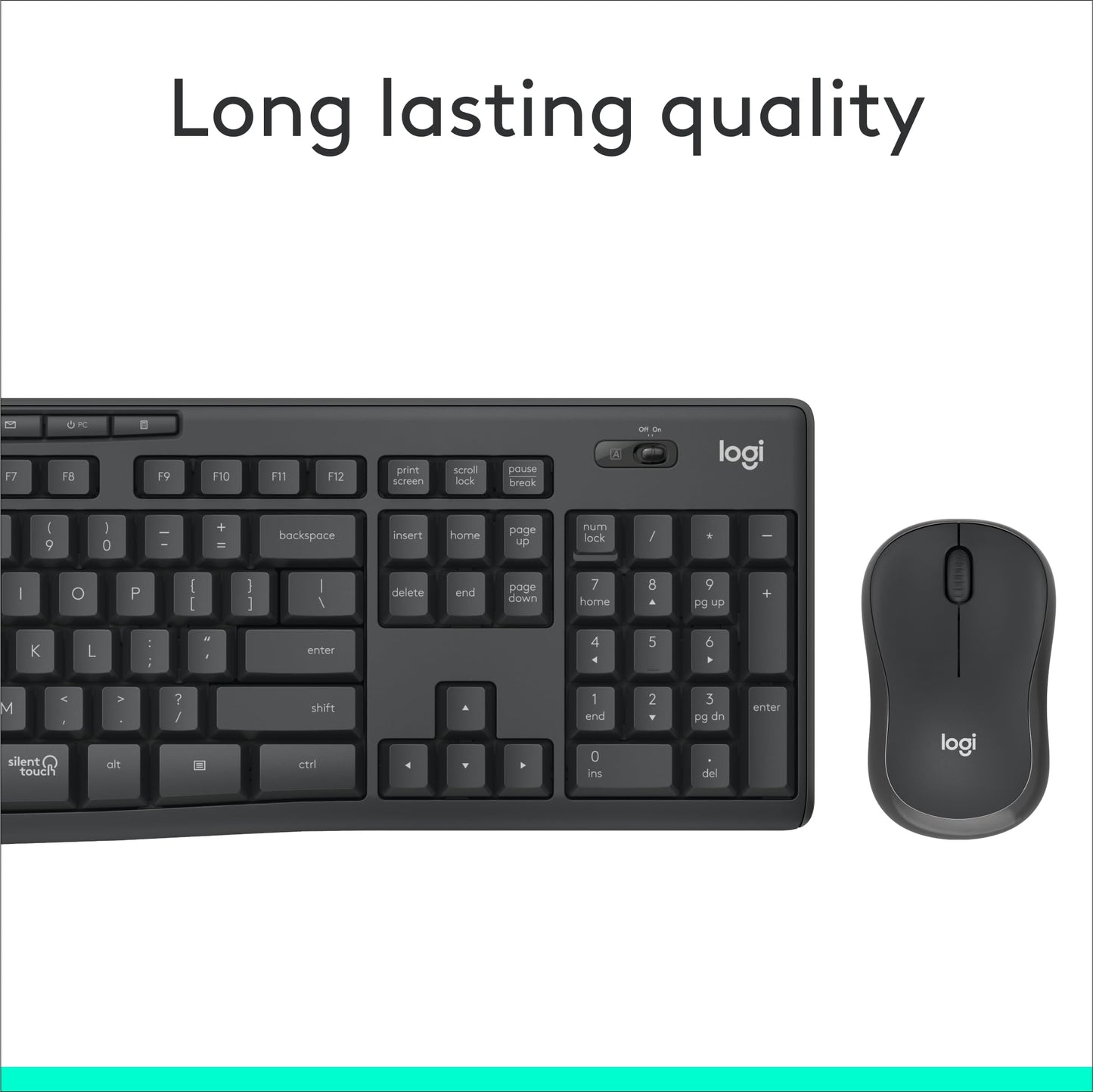 Logitech QuietType MK295 Wireless Combo - Graphite