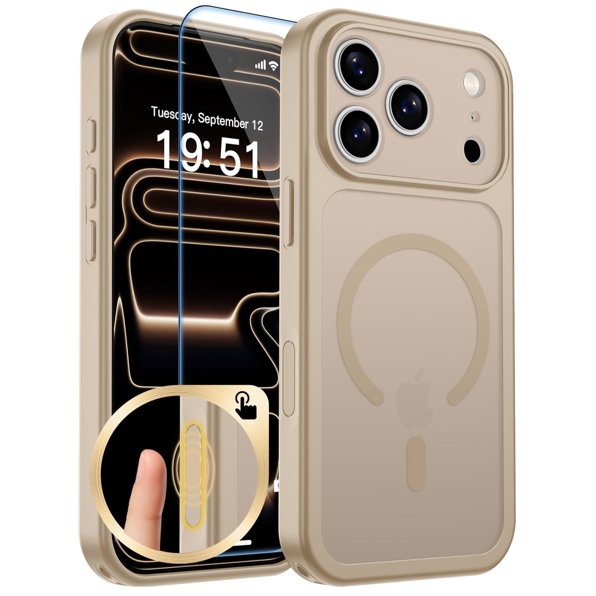 zapica Magnetic for iPhone 17 Pro Max Case, Gray
