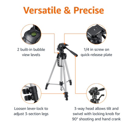 Amazon Basics Travel Tripod - 50 Champagne - Small Enterprise