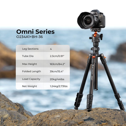K&F Travel Pro 64 Tripod with 360° Ball Head - Small Enterprise