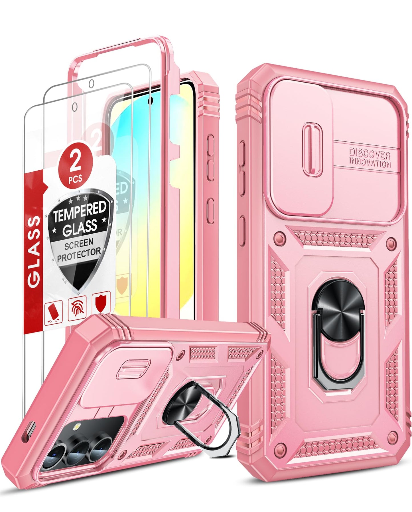LeYi Samsung S25 FE Case with Camera Cover & Stand