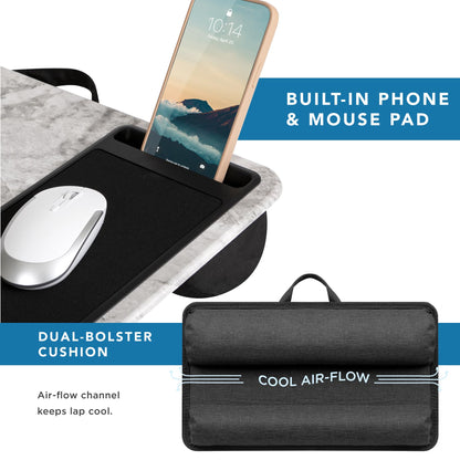 PinkComfort Lap Desk: Device Ledge & Phone Holder