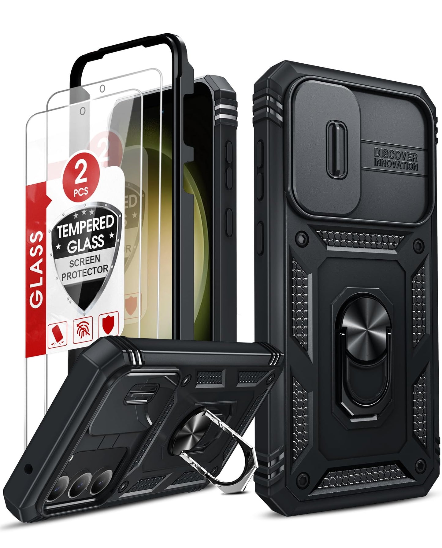 LeYi Samsung S25 FE Case with Camera Cover & Stand