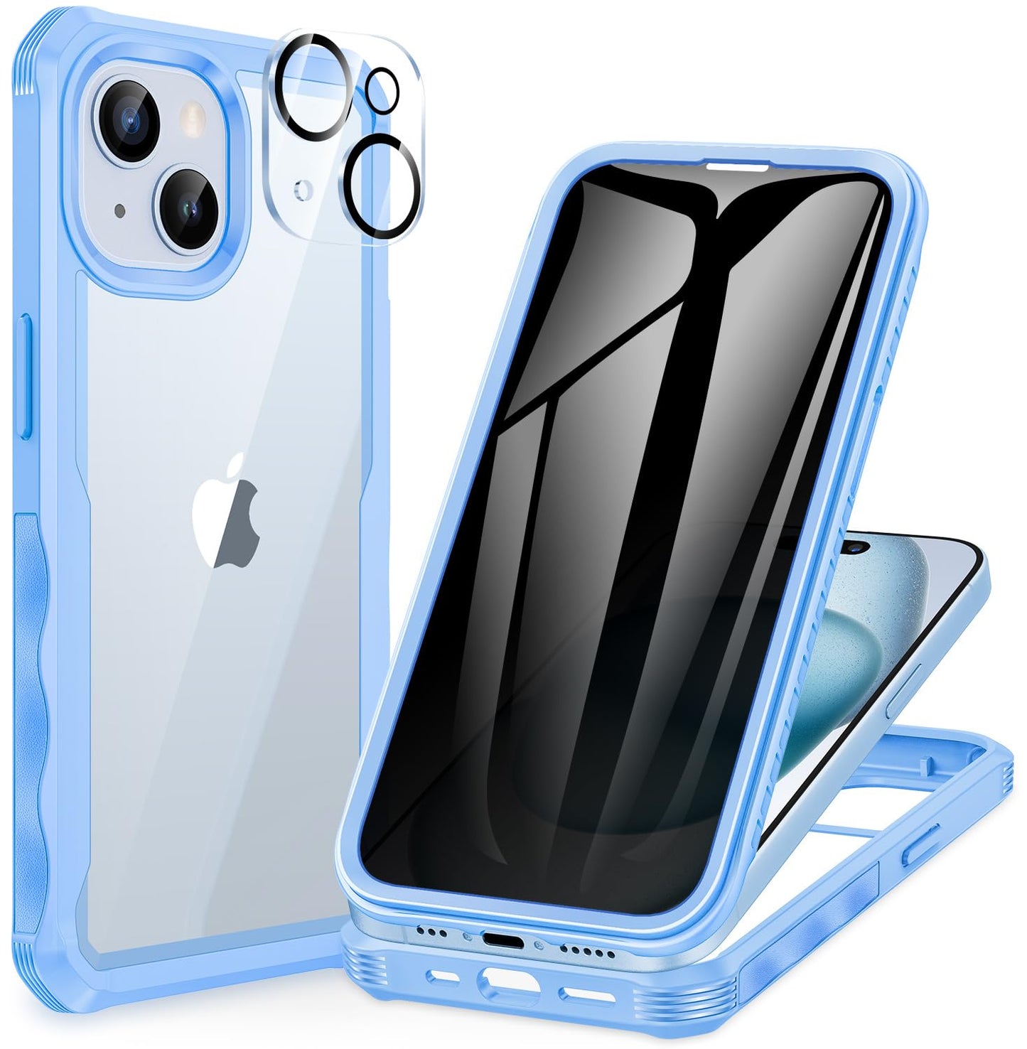 CENHUFO Privacy iPhone 14/13 Case with Glass Protector