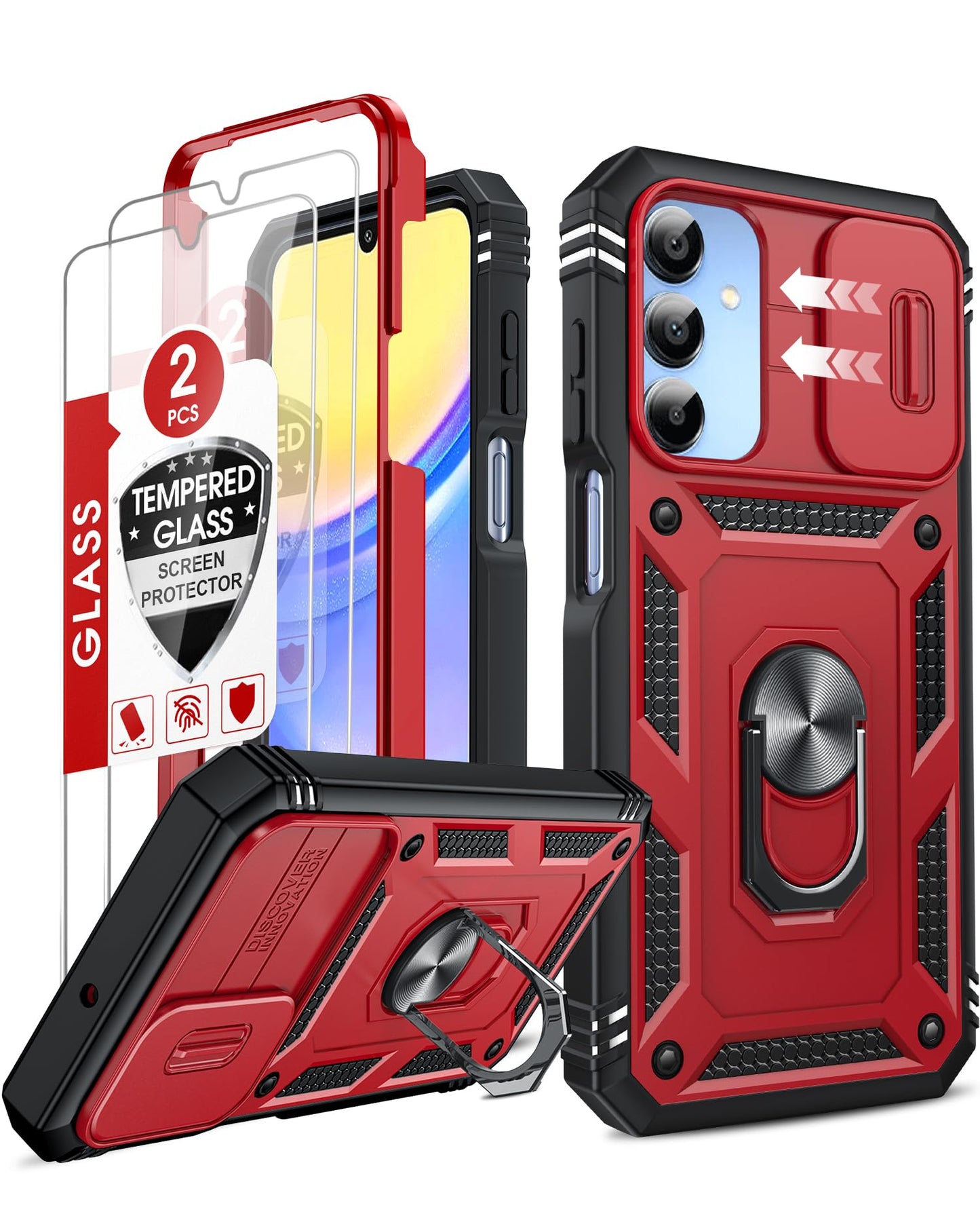 LeYi Samsung S25 FE Case with Camera Cover & Stand