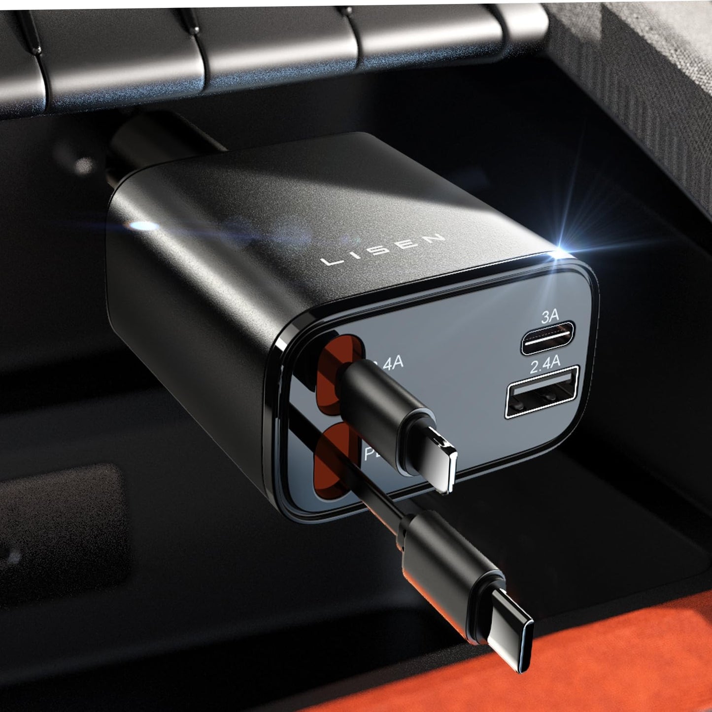 LISEN AutoCharge Pro: 69W Retractable USB C Adapter - Small Enterprise
