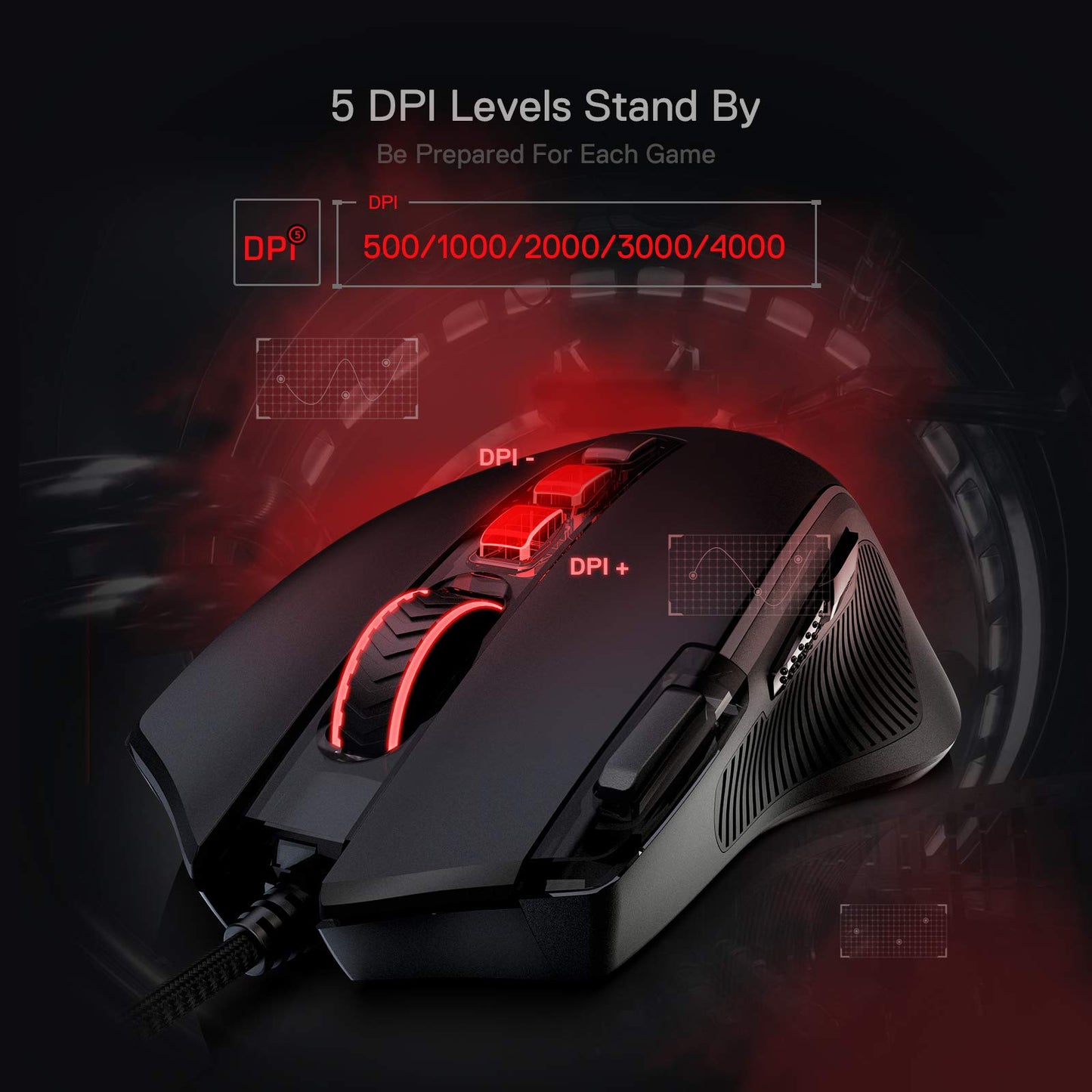 Redragon M612 PRO Swift RGB: 9-Button Gaming Mouse