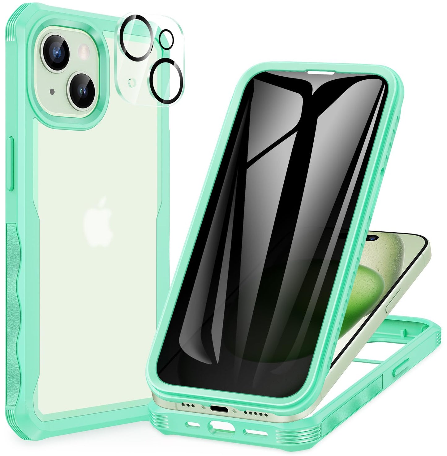 CENHUFO Privacy iPhone 14/13 Case with Glass Protector