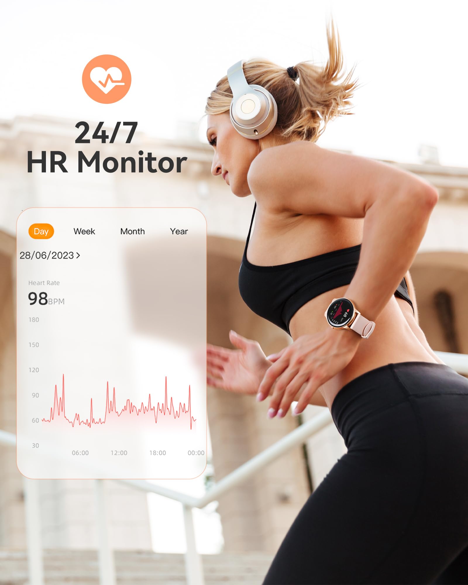 SportyPink Smartwatch - 5ATM, Fitness Tracker, HR Monitor - Small Enterprise