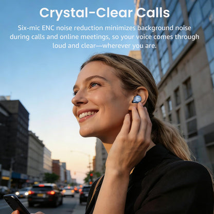 TOZO NC9 Hybrid Active Noise Cancelling Wireless Earbuds, 6 Mics ENC Clear Call, IPX8 Waterproof, in Ear Bluetooth 5.3 Headphones Stereo Bass Ear Buds 60H Playtime with LED Display 32 EQs via APP