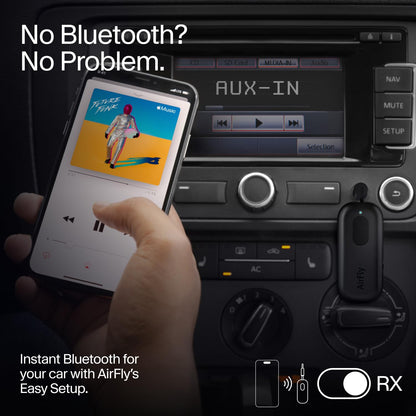 Twelve South AirFly SE | Bluetooth Wireless Audio Transmitter Adapter for AirPods/Headphones, 20+ Hr Battery, Works with 3.5mm aux Jacks on Airplanes, TVs, Gym Equipment, and Travel - Small Enterprise