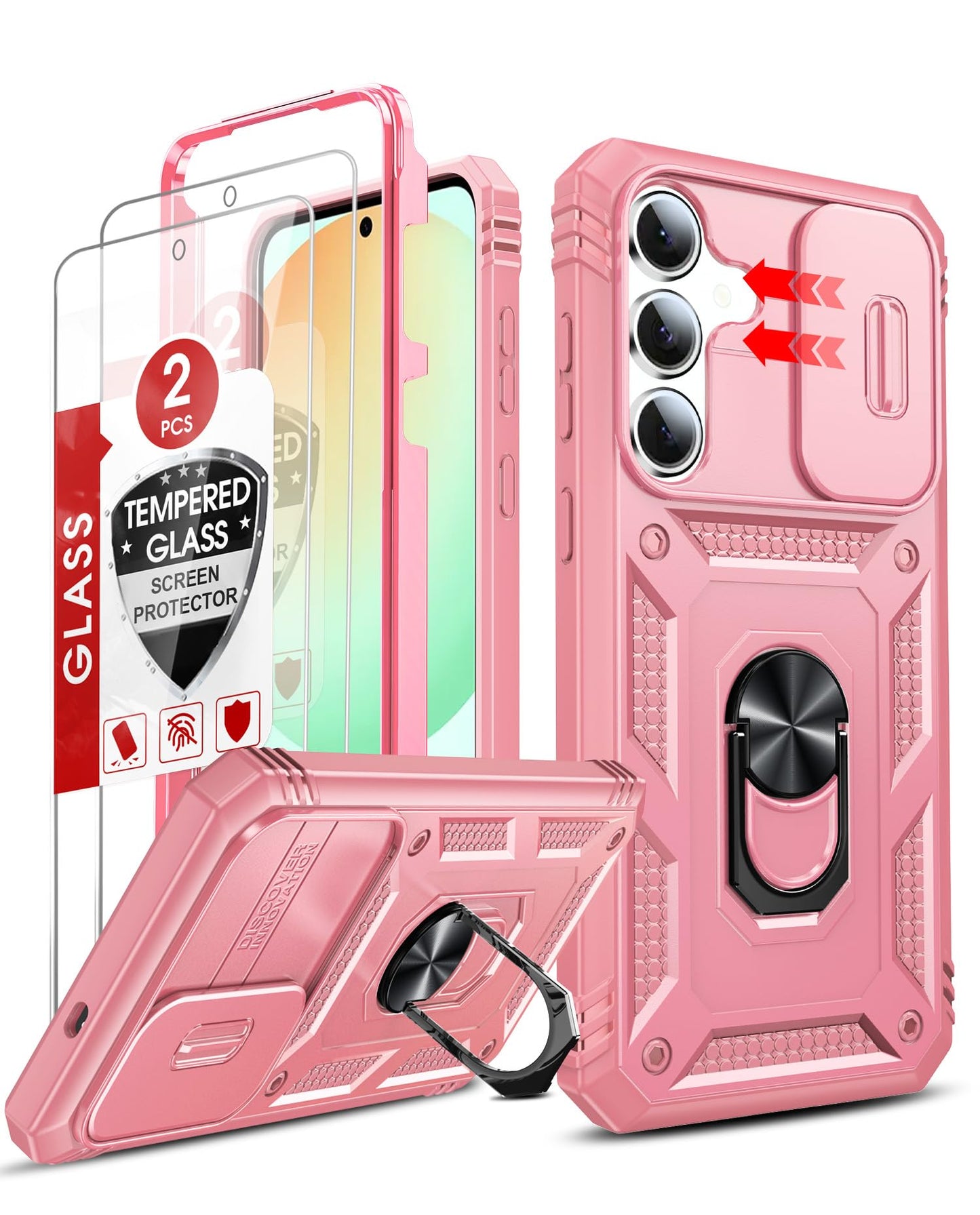 LeYi Samsung S25 FE Case with Camera Cover & Stand