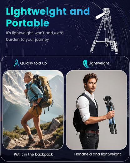 74 Navy Blue Professional Camera Tripod