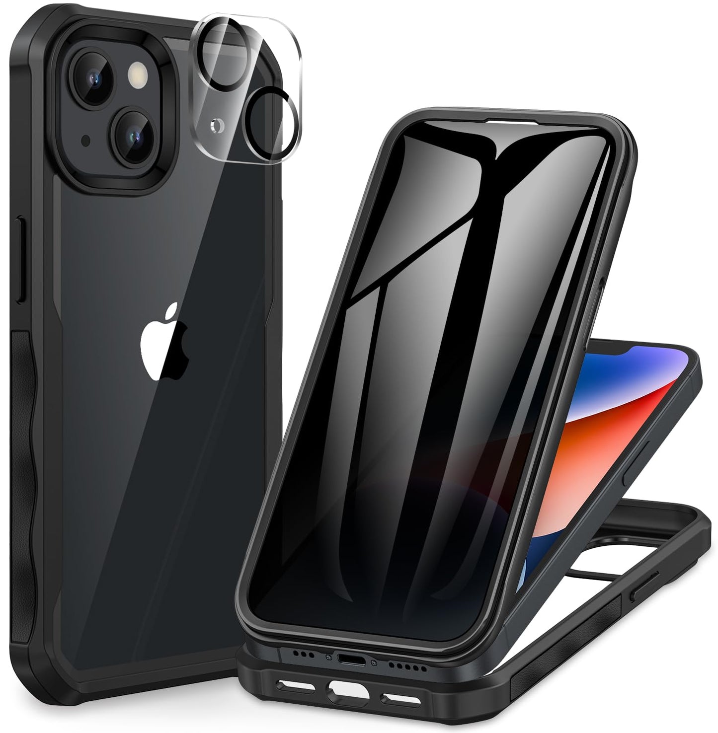 CENHUFO Privacy iPhone 14/13 Case with Glass Protector