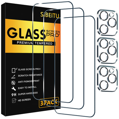 SIBEITU 3+3 Pack Screen Protector for iPhone 17 6.3 Inch Tempered Glass