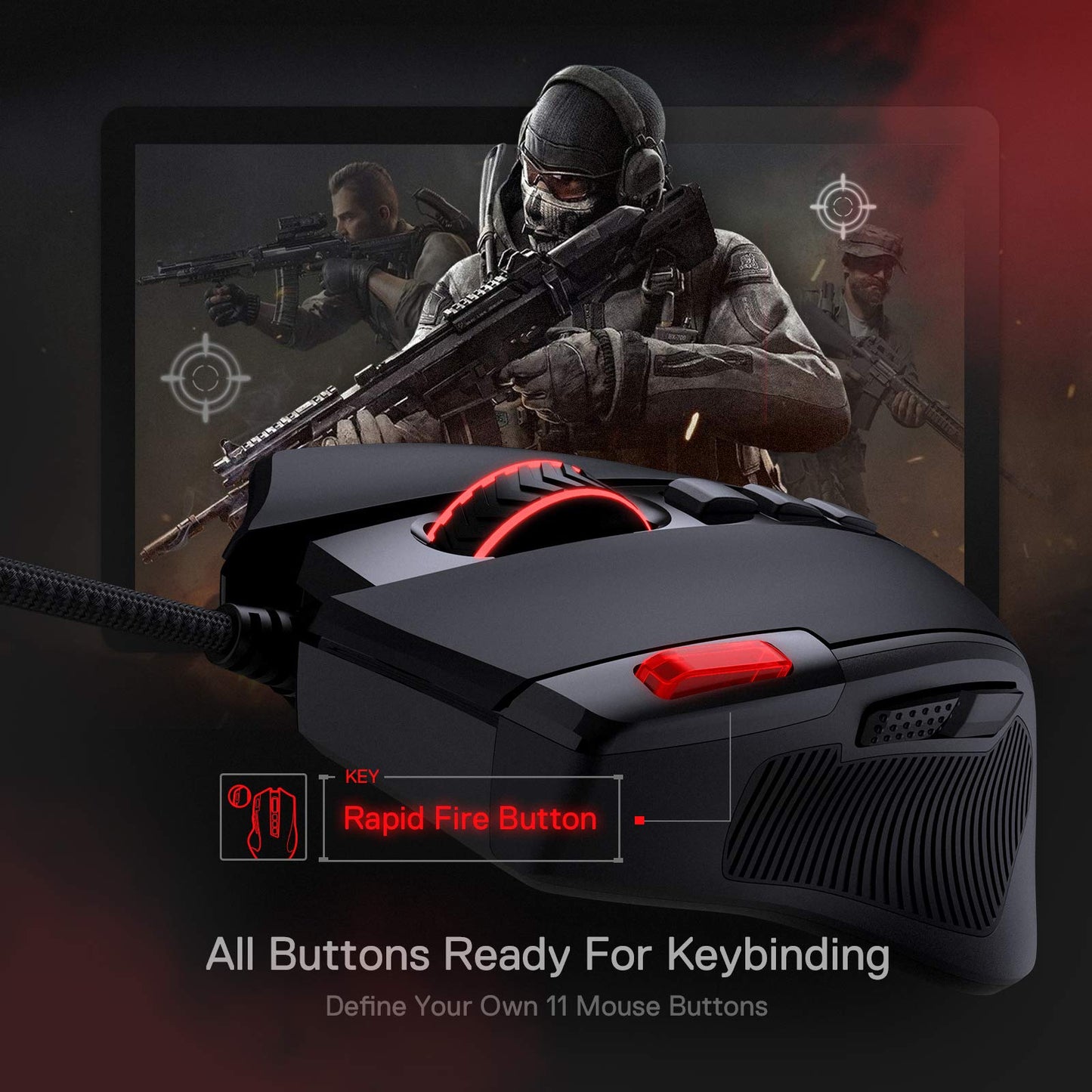 Redragon M612 PRO Swift RGB: 9-Button Gaming Mouse