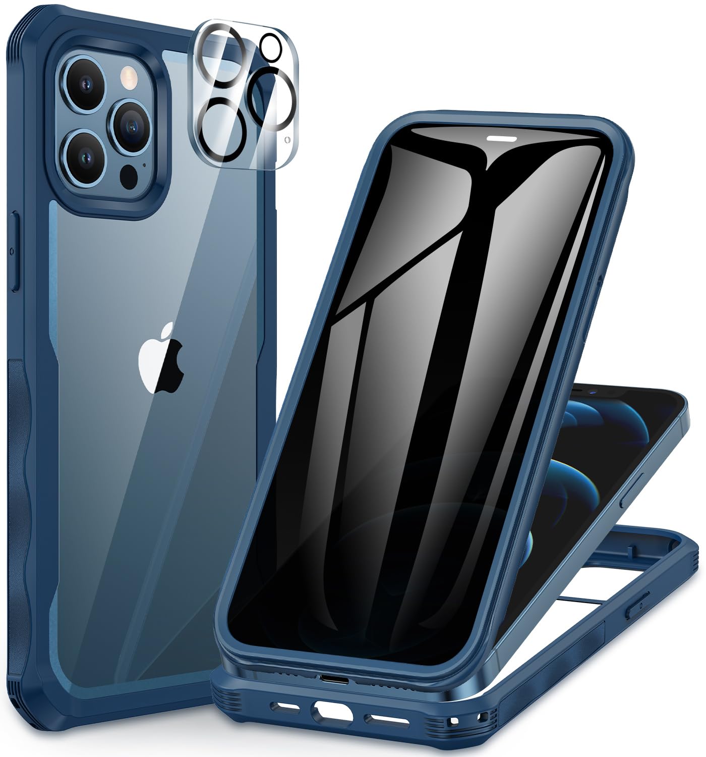 CENHUFO Privacy iPhone 14/13 Case with Glass Protector
