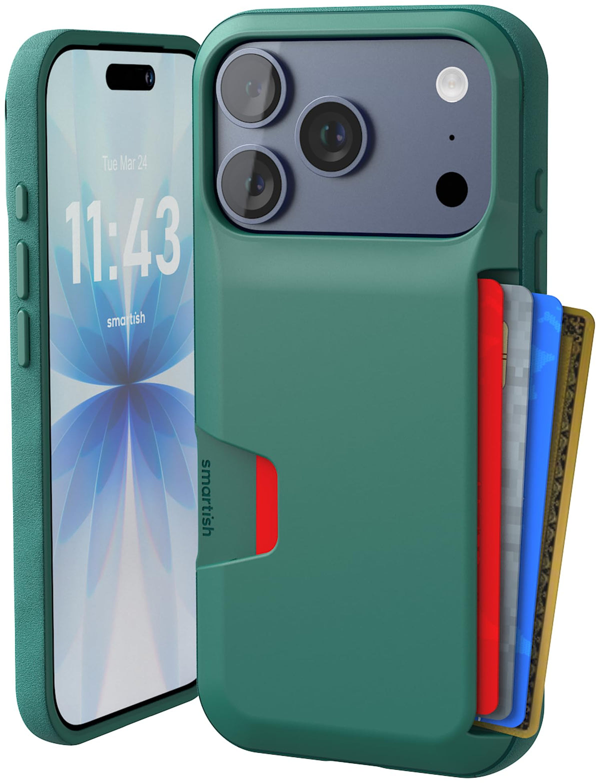 Smartish iPhone 18 Pro/17 Pro Wallet Case, Wallet Slayer V1, Cherry Blossom