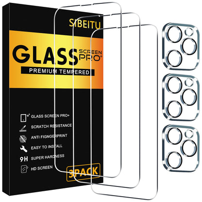 SIBEITU 3+3 Pack Screen Protector for iPhone 17 6.3 Inch Tempered Glass
