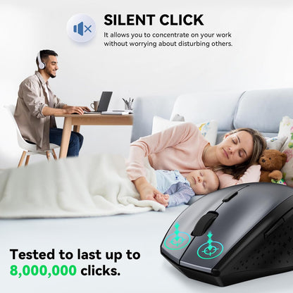 SilenceGlide 4800: Ergo Wireless Mouse by TECKNET