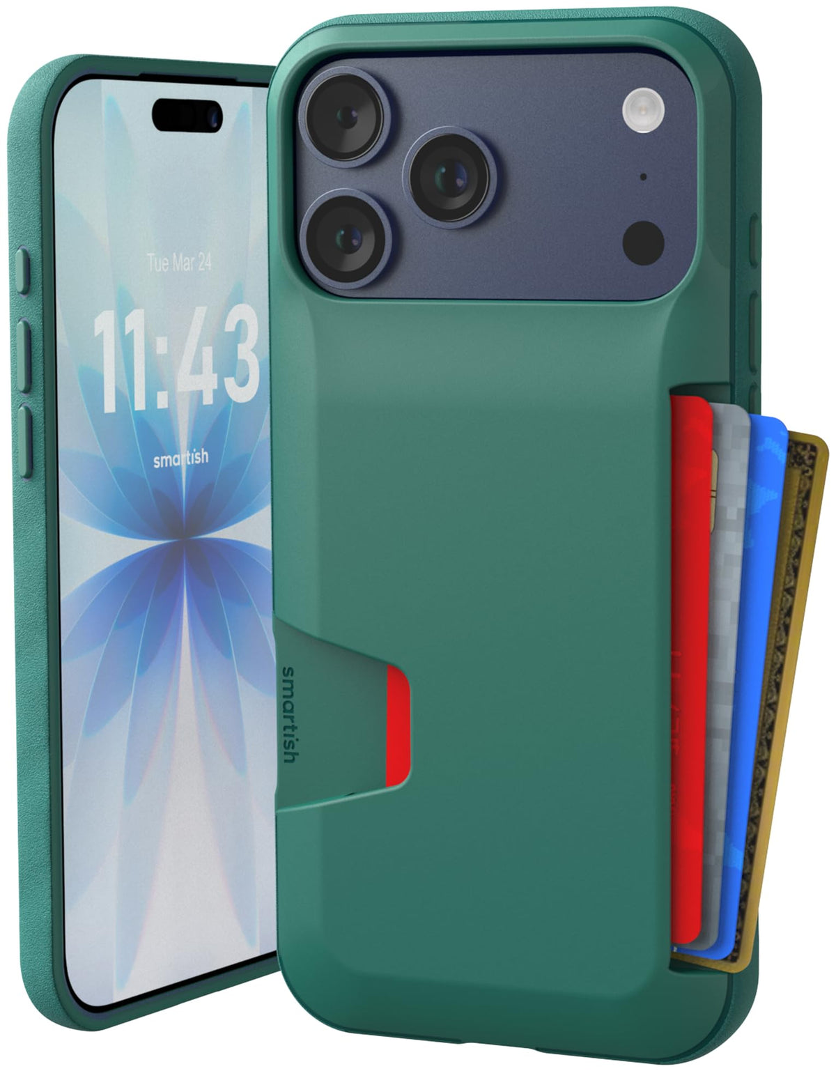 Smartish iPhone 18 Pro/17 Pro Wallet Case, Wallet Slayer V1, Cherry Blossom