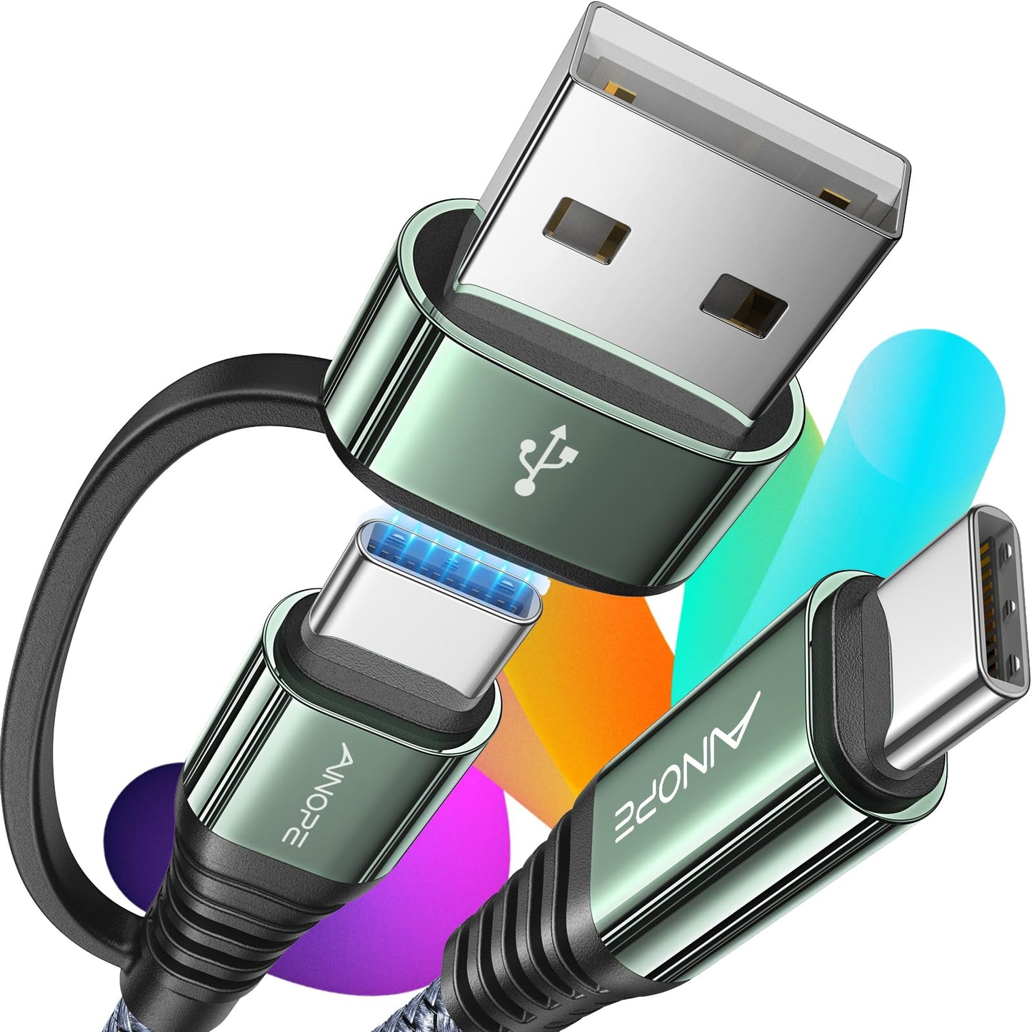 AINOPE 10FT Fast Charge USB C Cable & Adapter - Small Enterprise