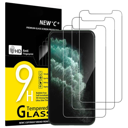 NEW'C 3 Pack iPhone 11/XR Tempered Glass Protectors