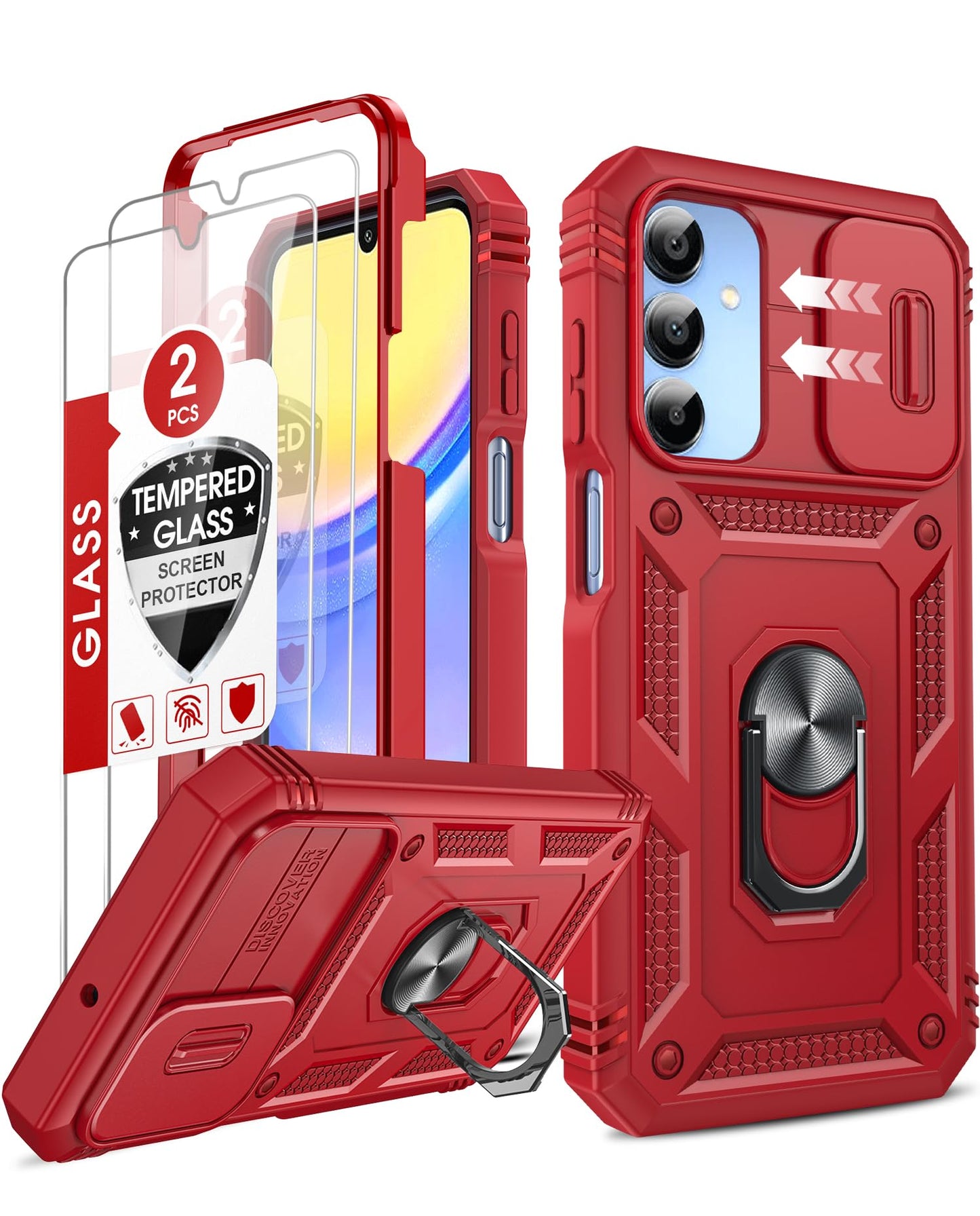 LeYi Samsung S25 FE Case with Camera Cover & Stand