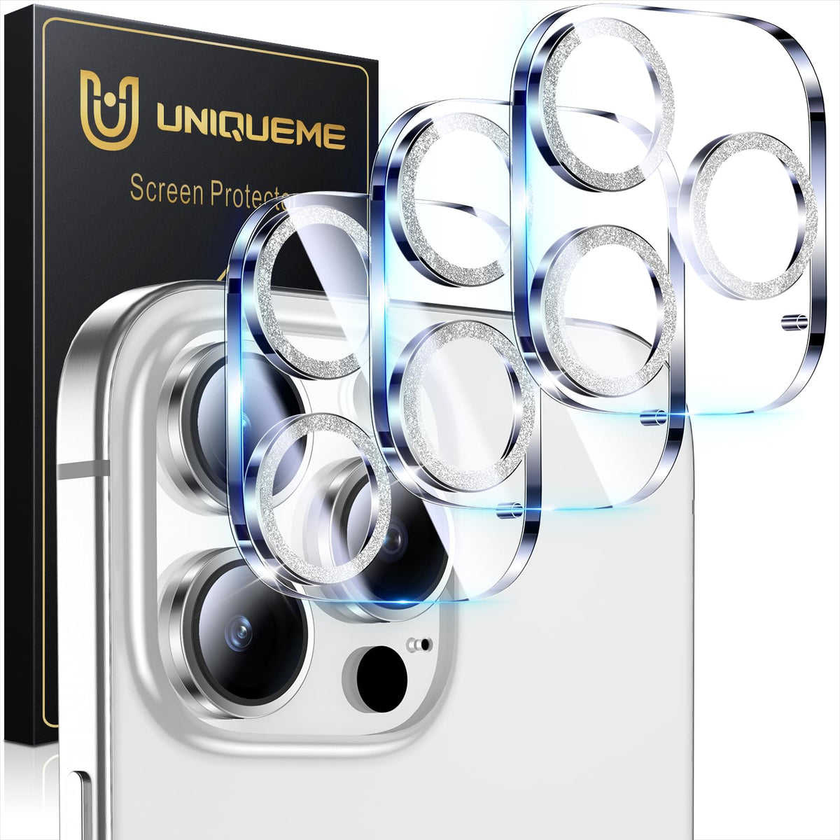 UniqueMe for 3 Pack iPhone 16 Pro/iPhone 16 Pro Max Camera Lens Protector