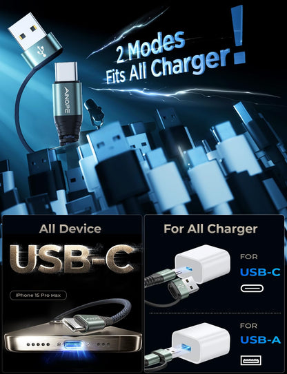 AINOPE 10FT Fast Charge USB C Cable & Adapter - Small Enterprise