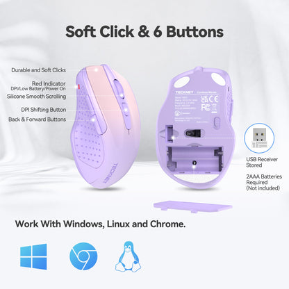 ErgoGlide Wireless: 6-Button, 2600 DPI, 24-Month Power