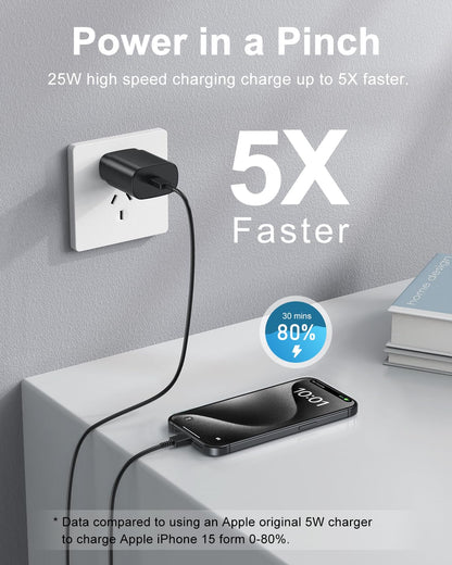 SwiftCharge Duo: 25W Type C Fast Charger Set - Small Enterprise