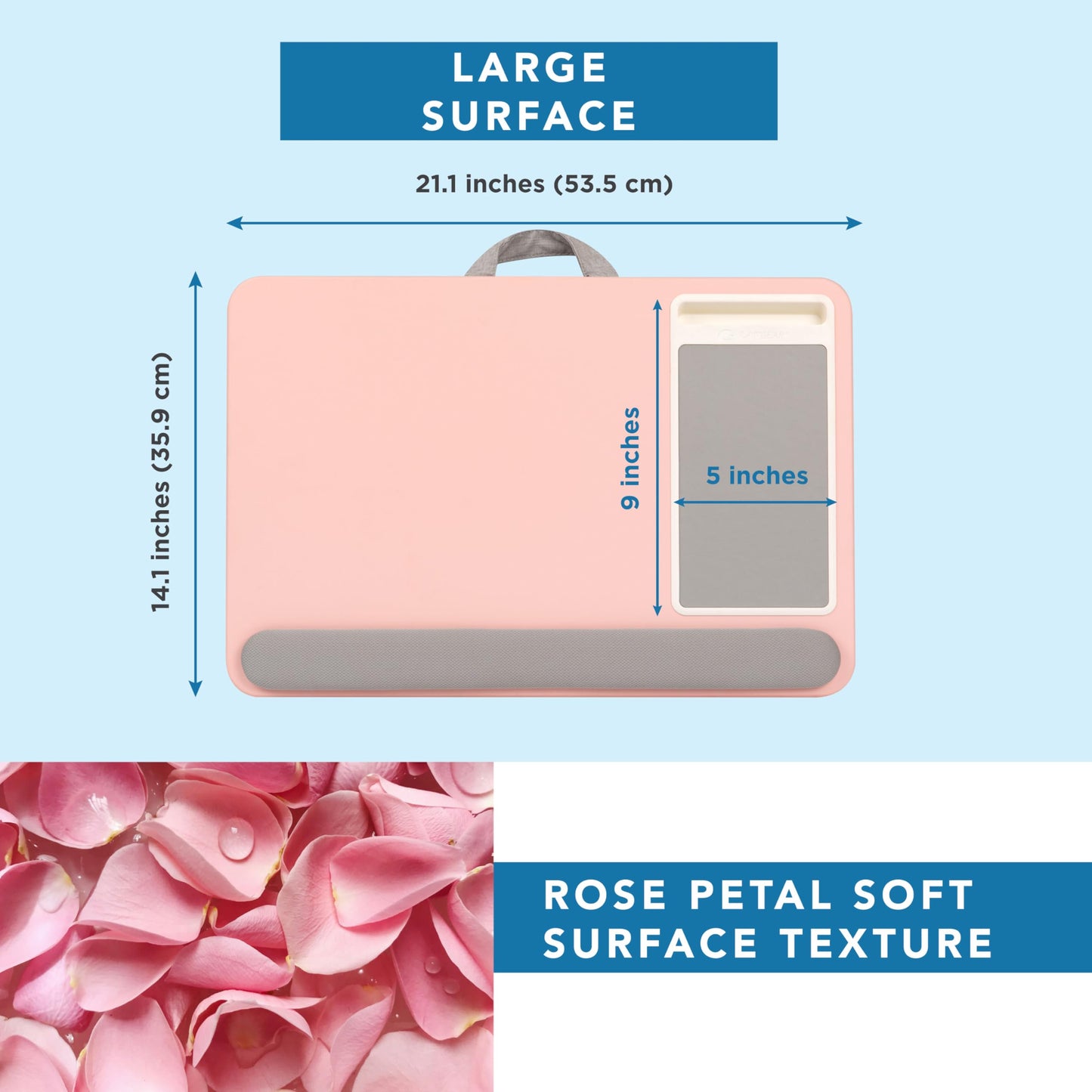 PinkComfort Lap Desk: Device Ledge & Phone Holder