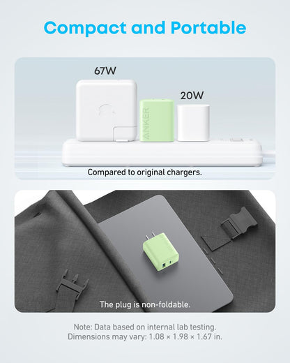 Anker iPhone 17/16 Charger, 2-Pack 20W Fast USB C Charger Block, for iPhone 16/16 Pro Max/15 Series/iPad Pro and More (Black, 2 Pack & 2 Cable)