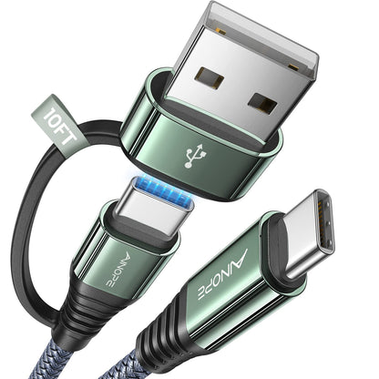 AINOPE 10FT Fast Charge USB C Cable & Adapter - Small Enterprise