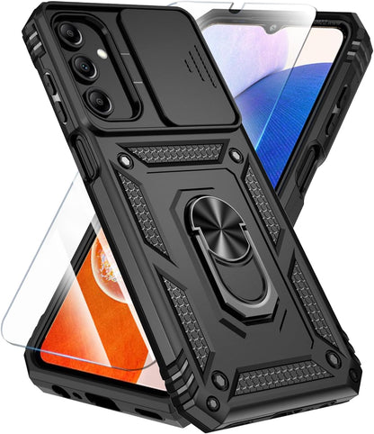 SunStory Phone Case Compatible with Samsung Galaxy A16 5G Case with HD Screen Protector & Slide Camera Cover & Kickstand, [Military-Grade] Phone Case for Samsung A16 (Red)