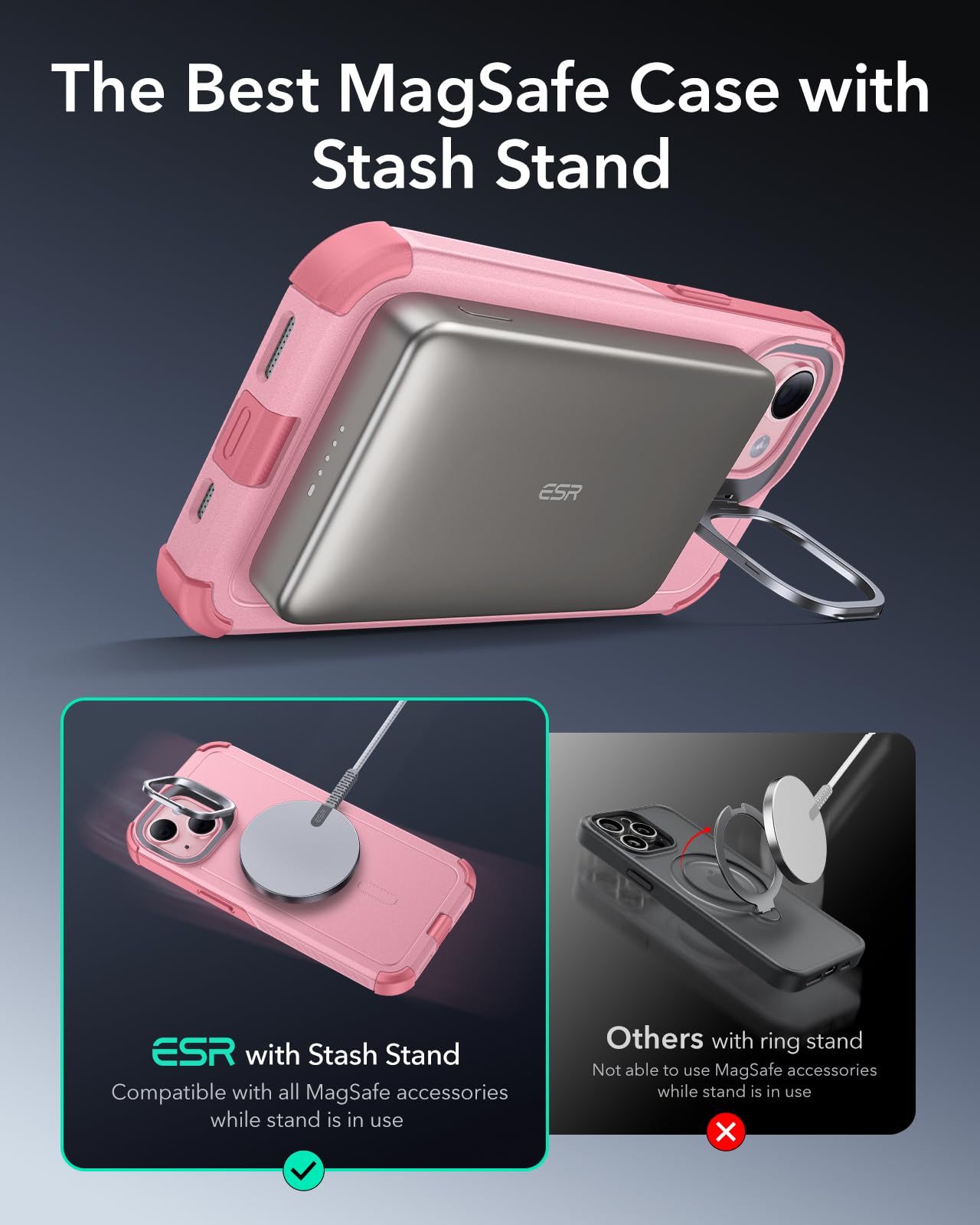 ESR Air Armor: Clear Black Military-Grade iPhone Case