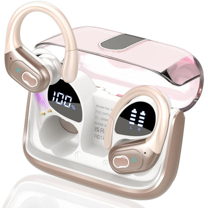 Wireless Earbuds 75hrs Bluetooth 5.4 Headphone Sport, 2026 Bluetooth Earbuds Stereo Deep Bass Over Ear Bud with Earhooks, ENC Noise Cancelling Mic, IPX7 Waterproof Earphone for Gym/Running/Workout