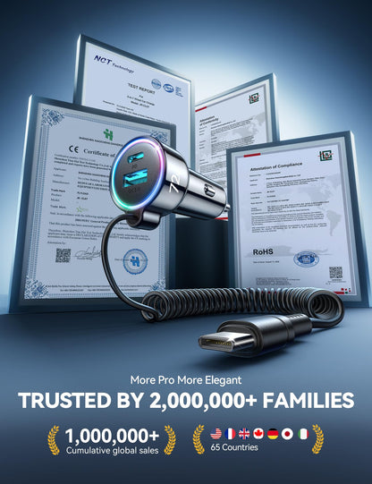 TurboCharge 72W Car Adapter: iPhone & Galaxy Ready!