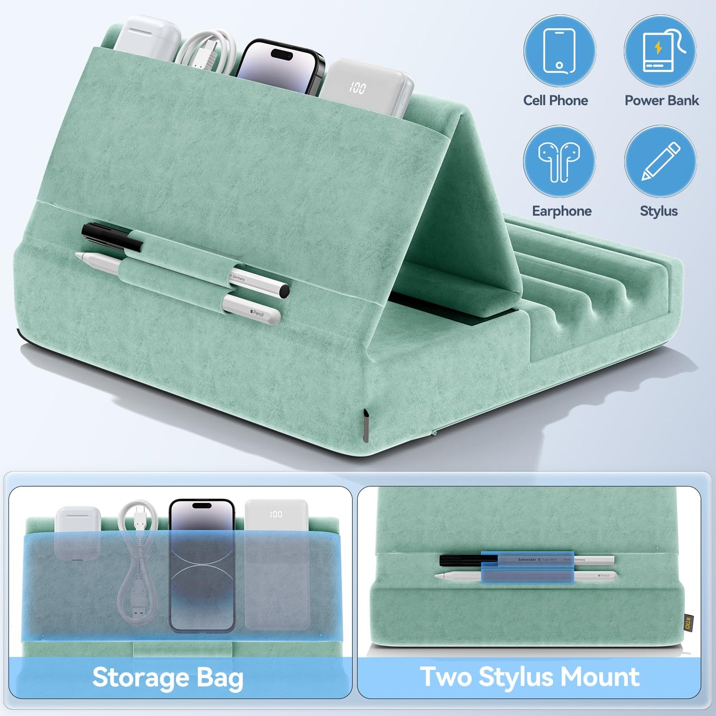 FoldMate: Versatile Tablet Pillow Stand with Pocket