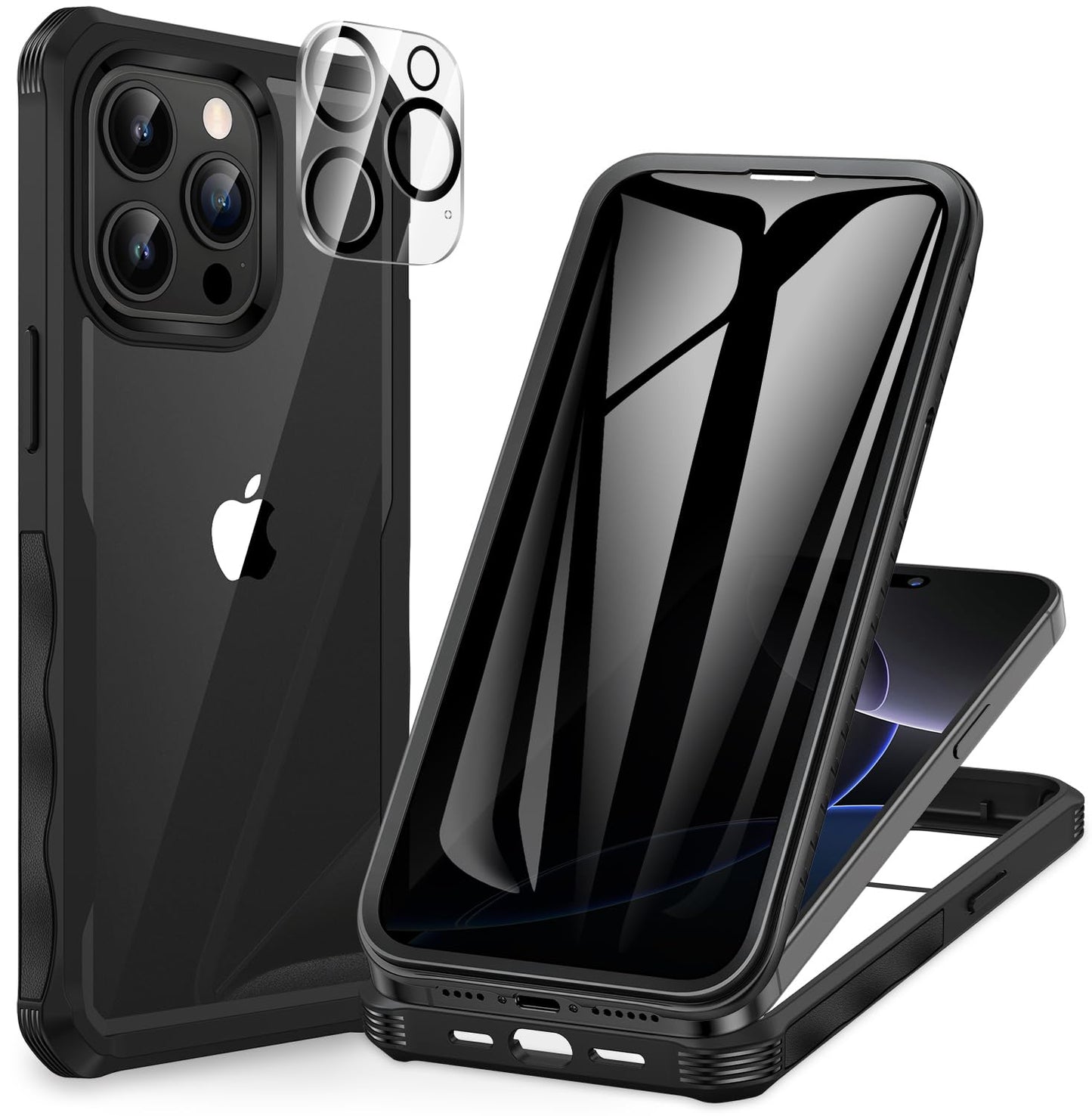 CENHUFO Privacy iPhone 14/13 Case with Glass Protector
