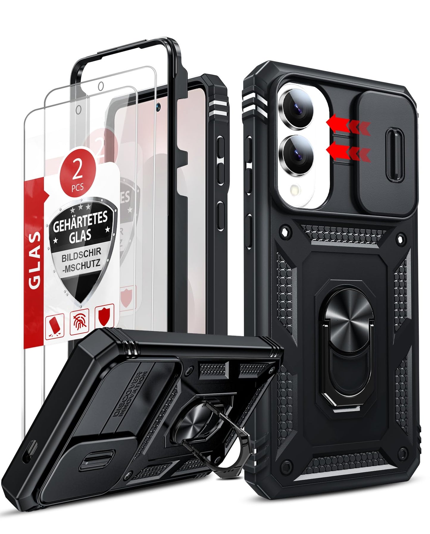 LeYi Samsung S25 FE Case with Camera Cover & Stand