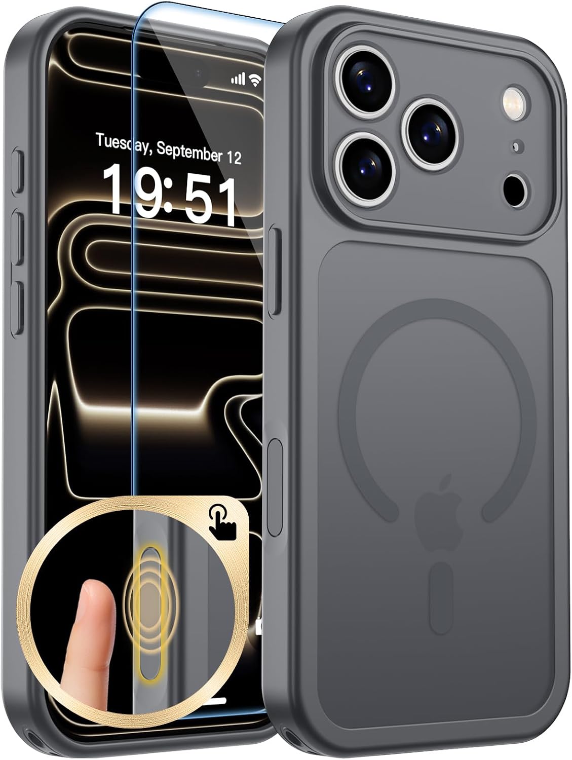zapica Magnetic for iPhone 17 Pro Max Case, Gray
