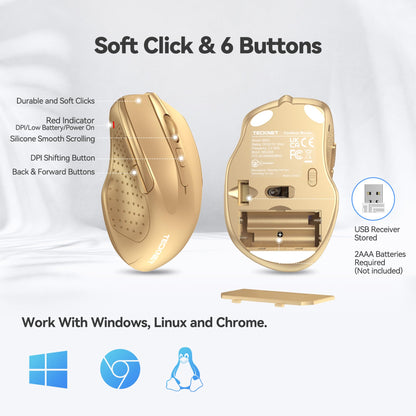 ErgoGlide Wireless: 6-Button, 2600 DPI, 24-Month Power