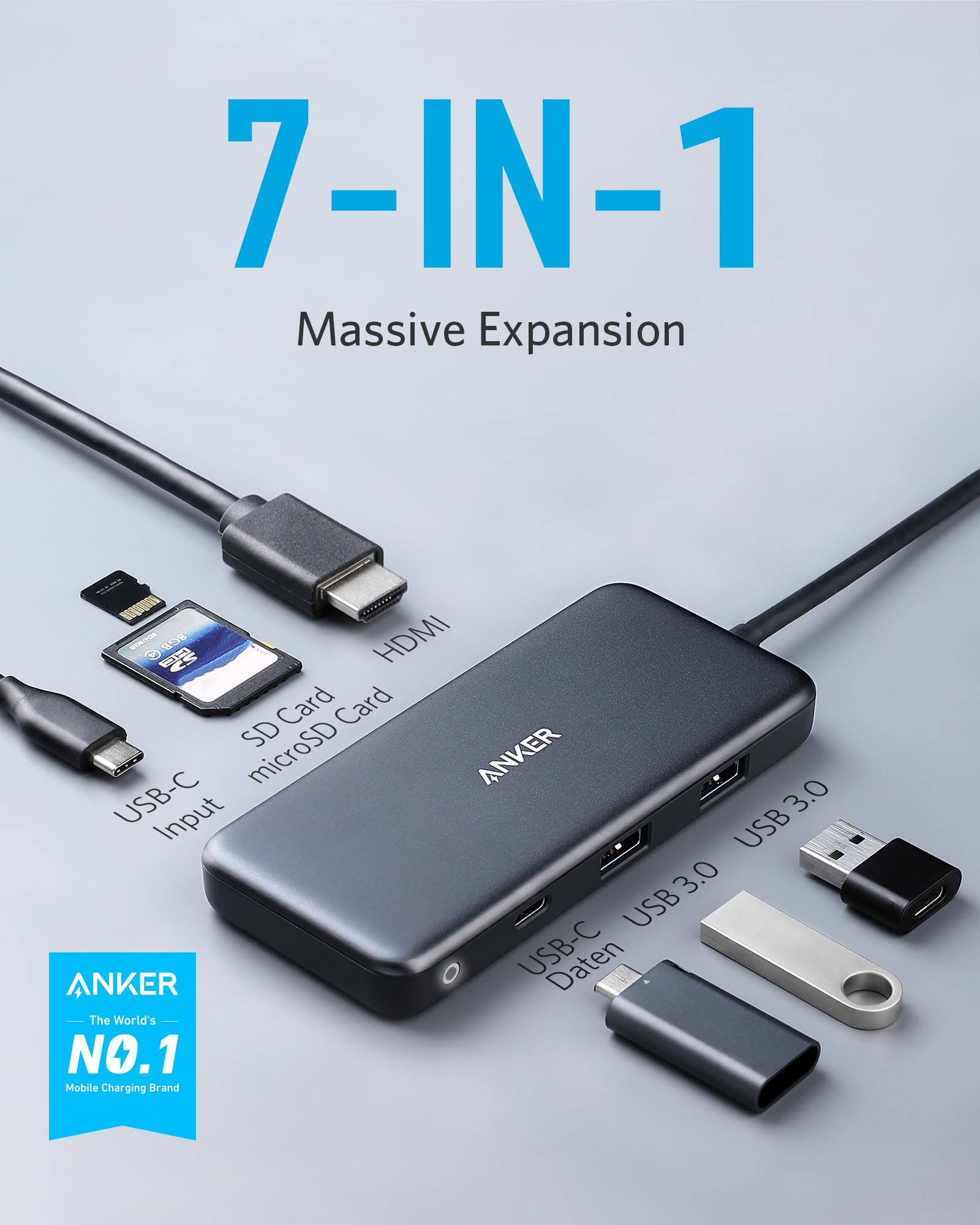 Anker Laptop Docking Station Dual Monitor, 8-in-1 USB C Hub, 4K Dual Monitor with 2 HDMI, 1 Gbps Ethernet Hub, 85W Power Delivery, SD Card Reader, for XPS and More (Charger not Included)