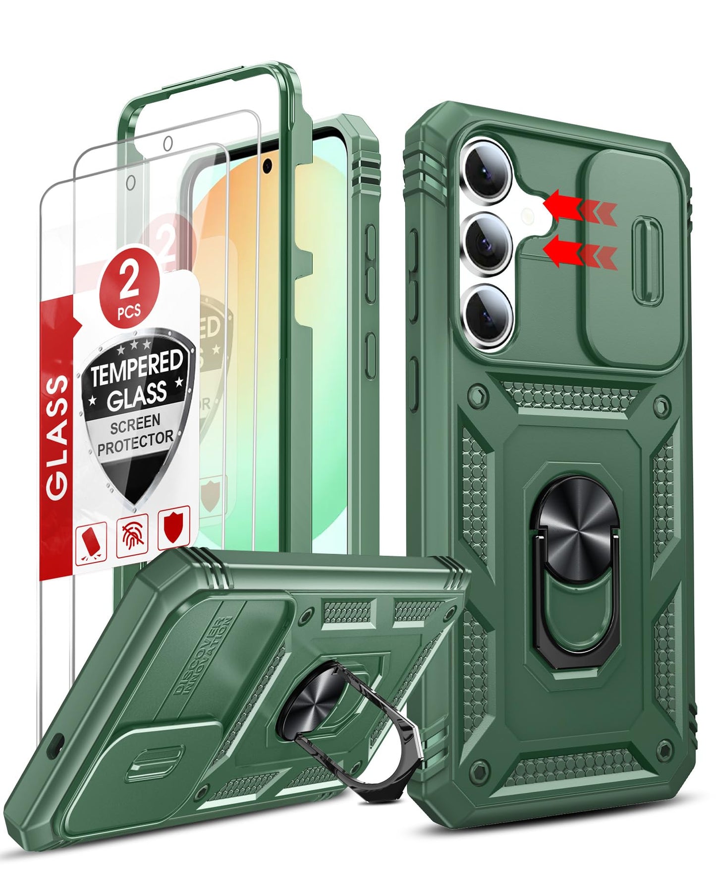 LeYi Samsung S25 FE Case with Camera Cover & Stand