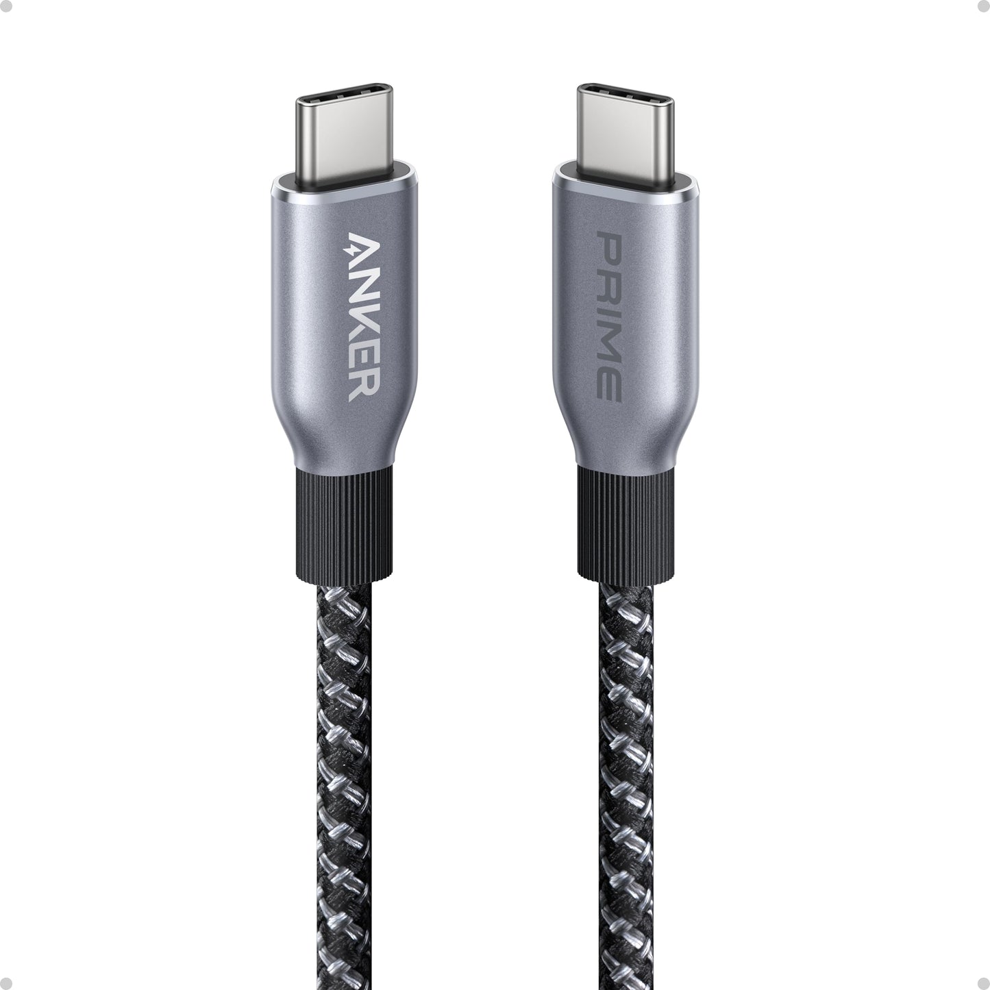 Anker Prime USB C to USB C Cable, 240W Fast Charging Cord, Upcycled-Braided Nylon with 100-Year Bend Durability for iPhone 17 Series, MacBook, Galaxy S24(6 FT)