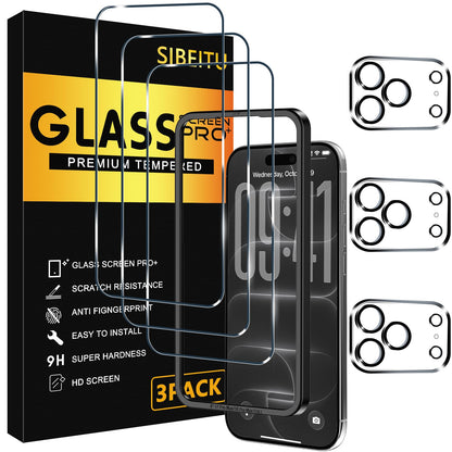 SIBEITU 3+3 Pack Screen Protector for iPhone 17 6.3 Inch Tempered Glass